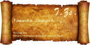 Tamaska Zsanett névjegykártya